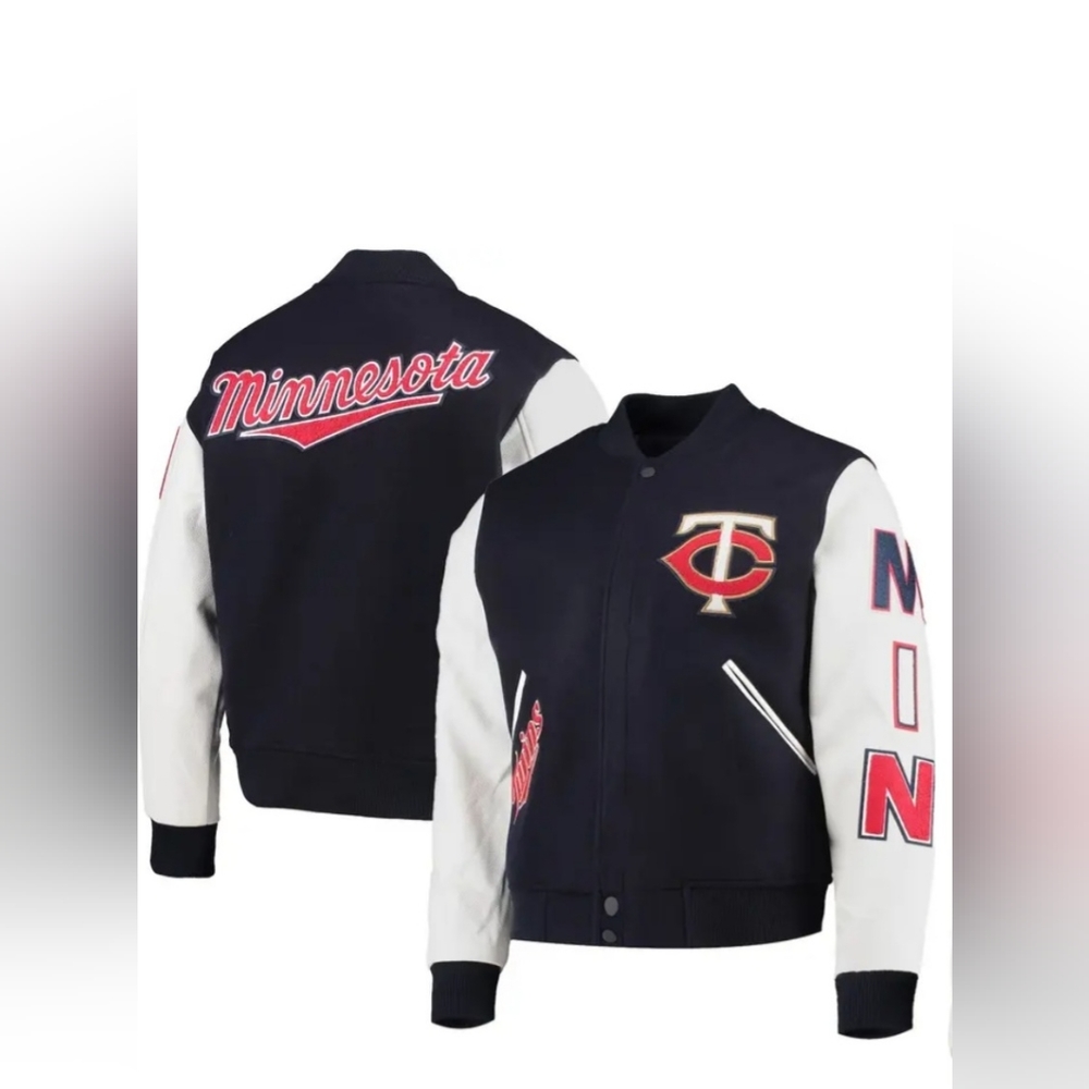 Minnesota pro standard varsity logo full-zip jacket Navy (Brand new) size XL men